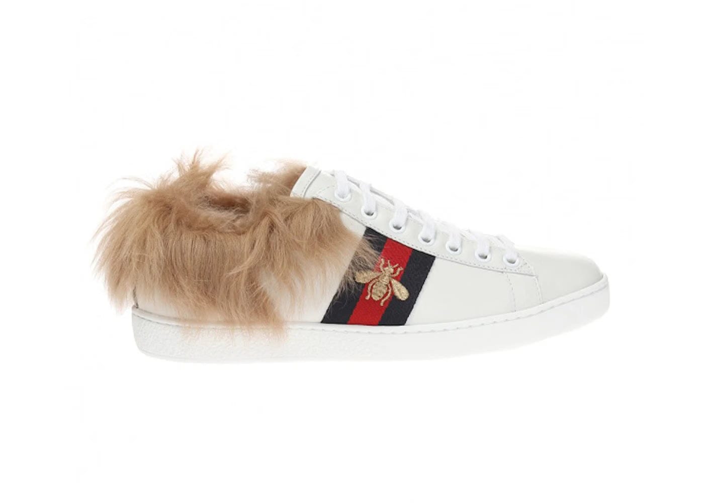 Gucci Ace Fur White Womens