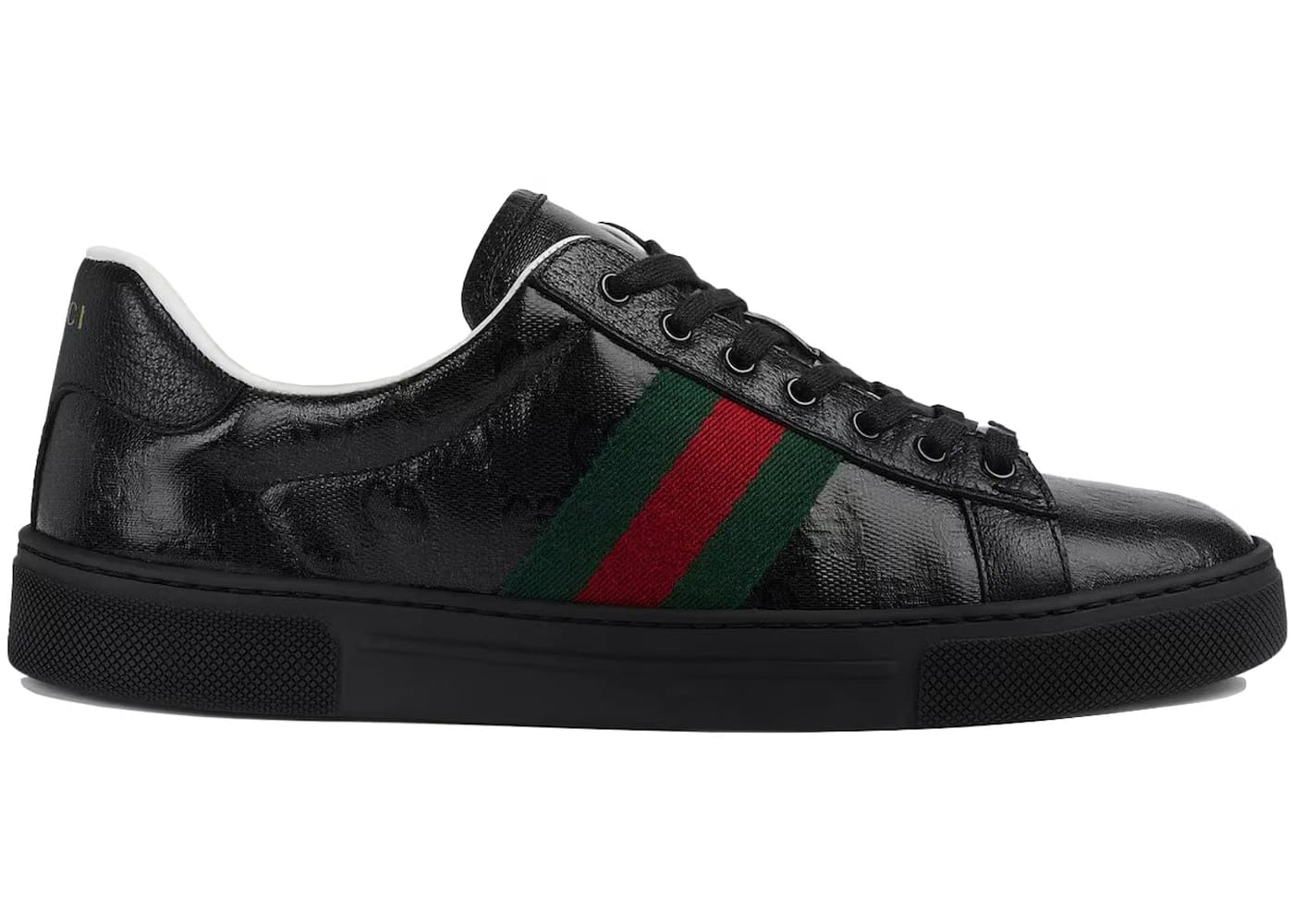 Gucci Ace Gg Crystal Canvas Black Womens