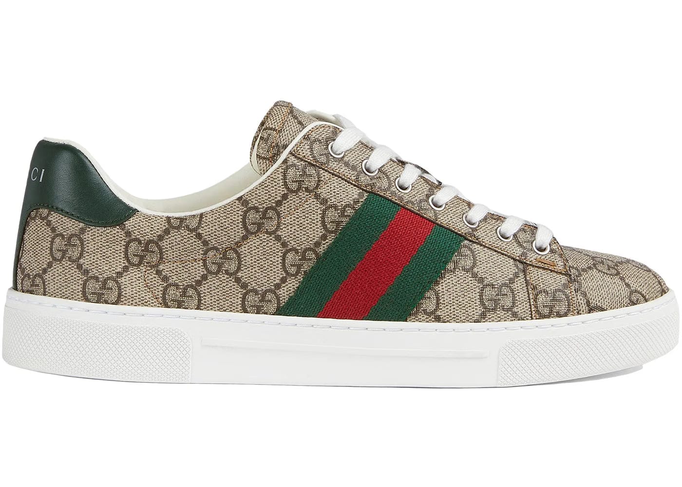Gucci Ace Gg Crystal Canvas Web Beige Womens