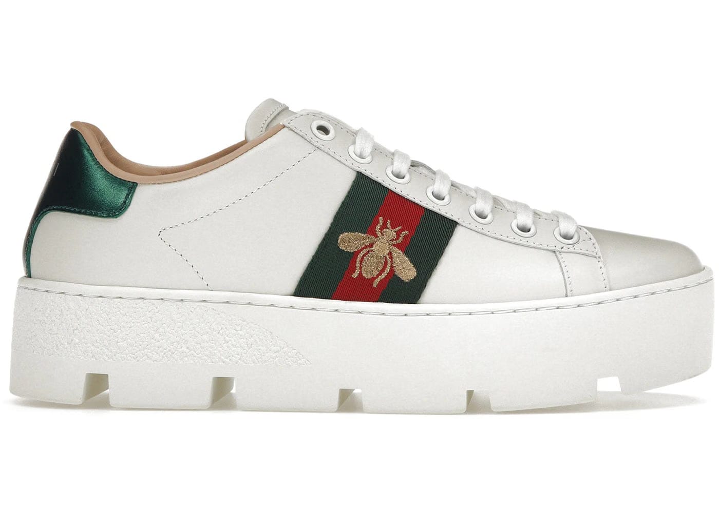 Gucci Wmns Ace Embroidered Platform 'White'