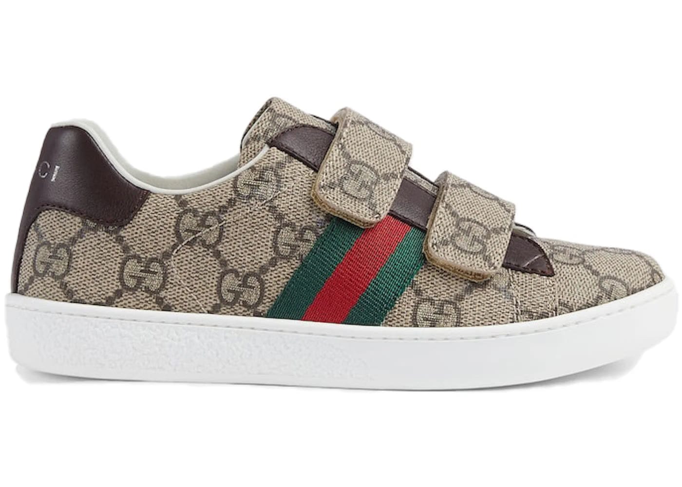 Gucci Ace Strap Sneaker Beige Ebony Kids