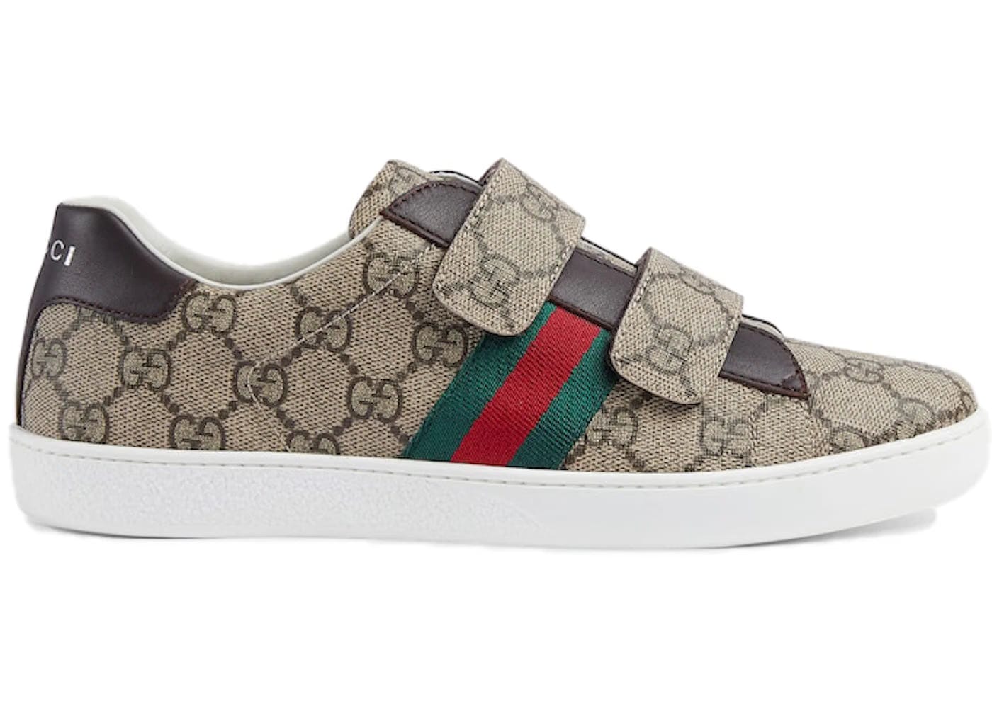Gucci Ace Strap Sneaker Beige Ebony Teen