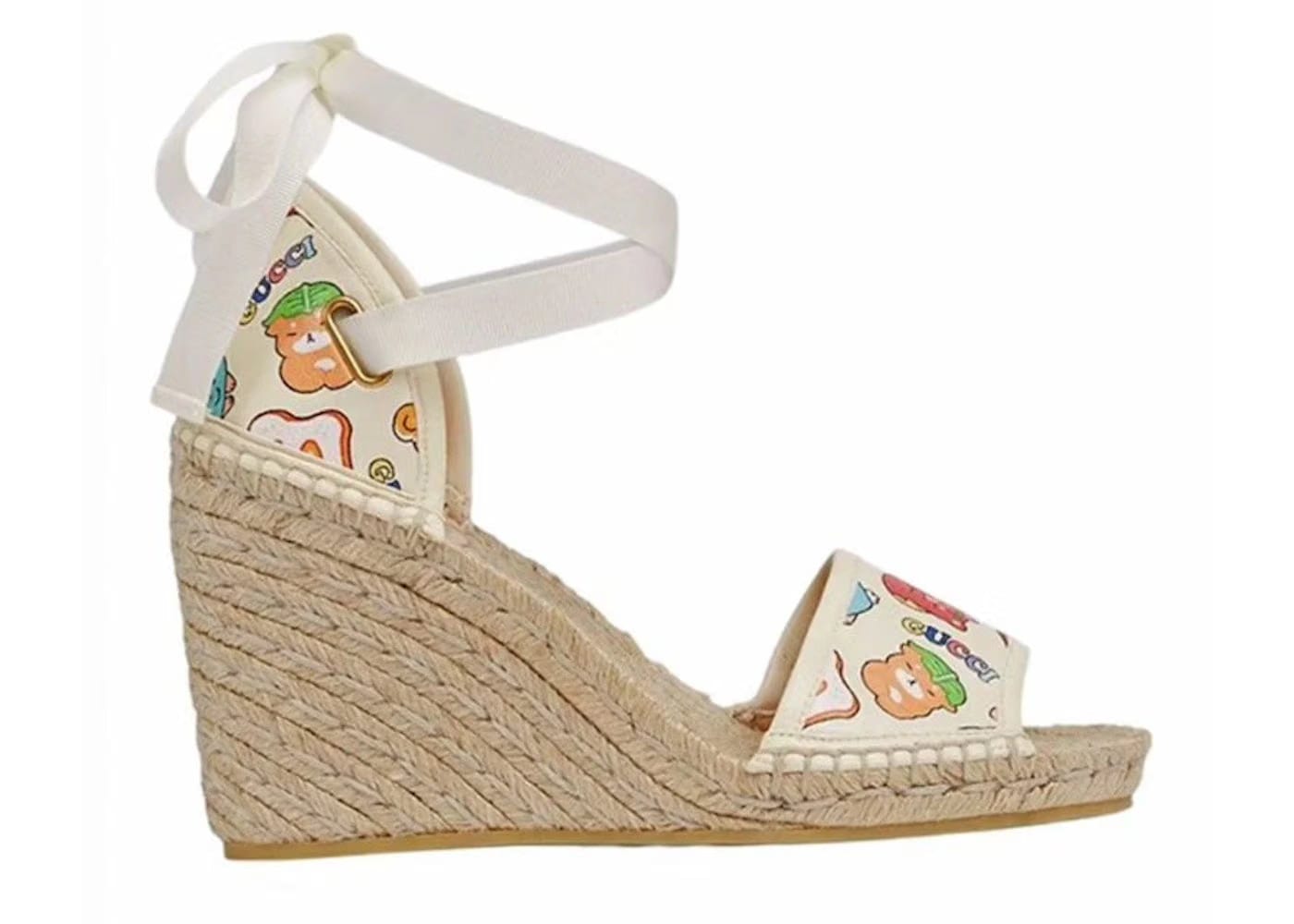 Gucci Animal Print Espadrille White Multi Womens