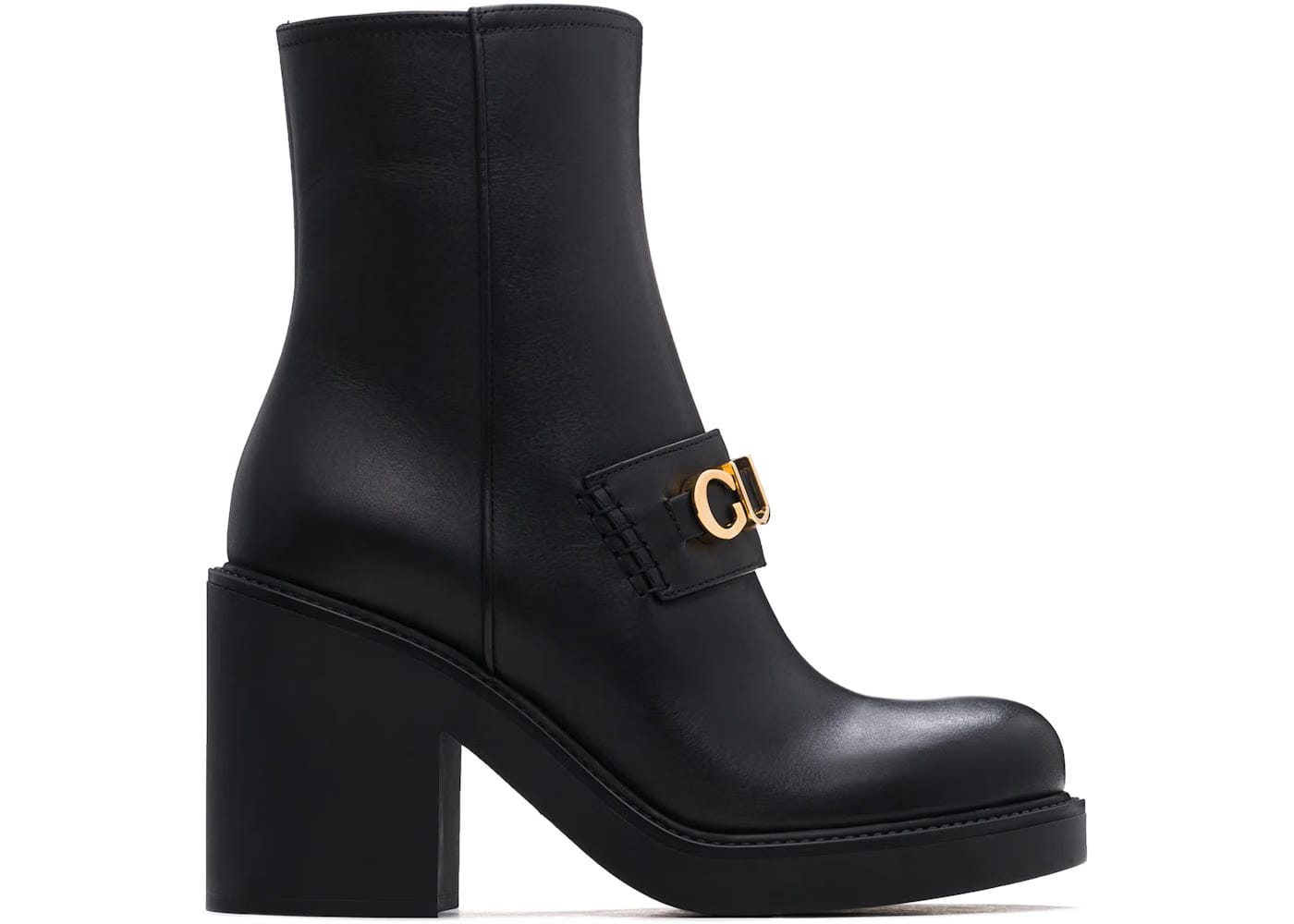 Gucci Ankle Leather Boots Black Womens