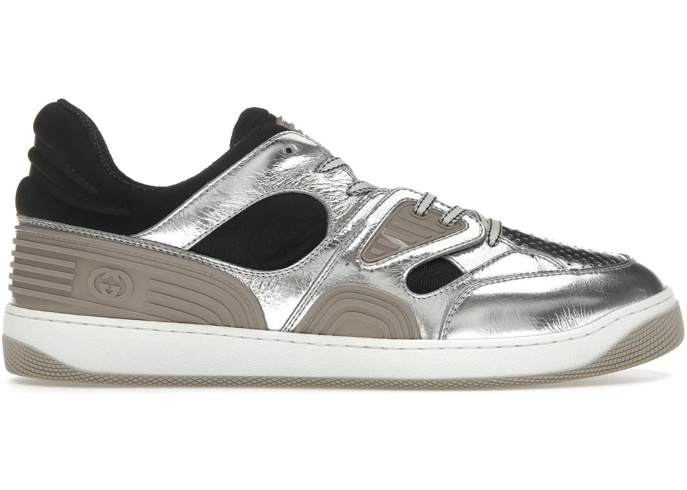 Gucci Basket Low Silver Black
