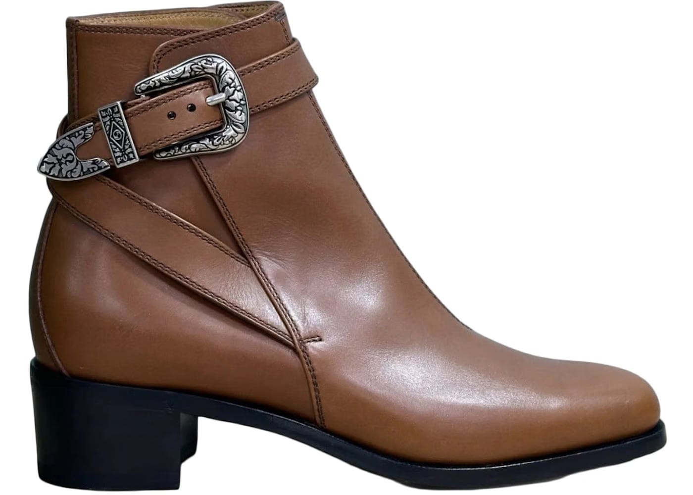 Gucci Buckled Ankle Boot Brown