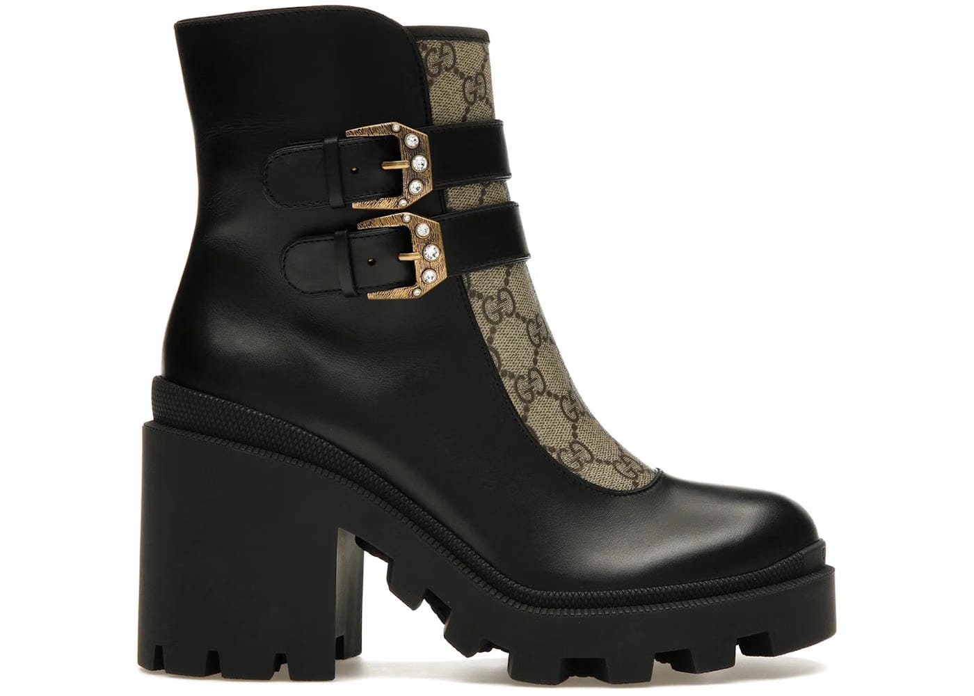 Gucci Wmns Ankle Boot 'Buckles - Black Beige'