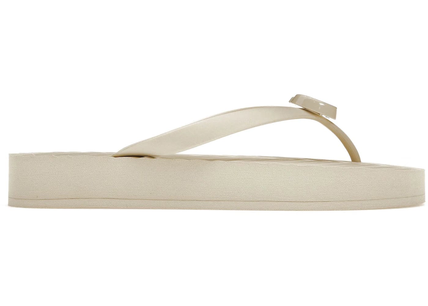 Gucci Chevron Thong Sandal White Rubber