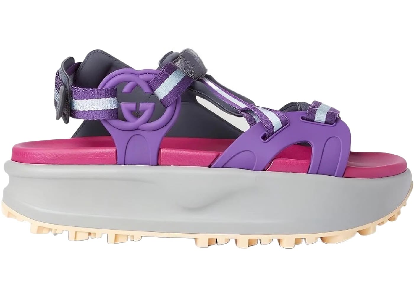 Gucci Colour Block Platform Sandal Purple Womens