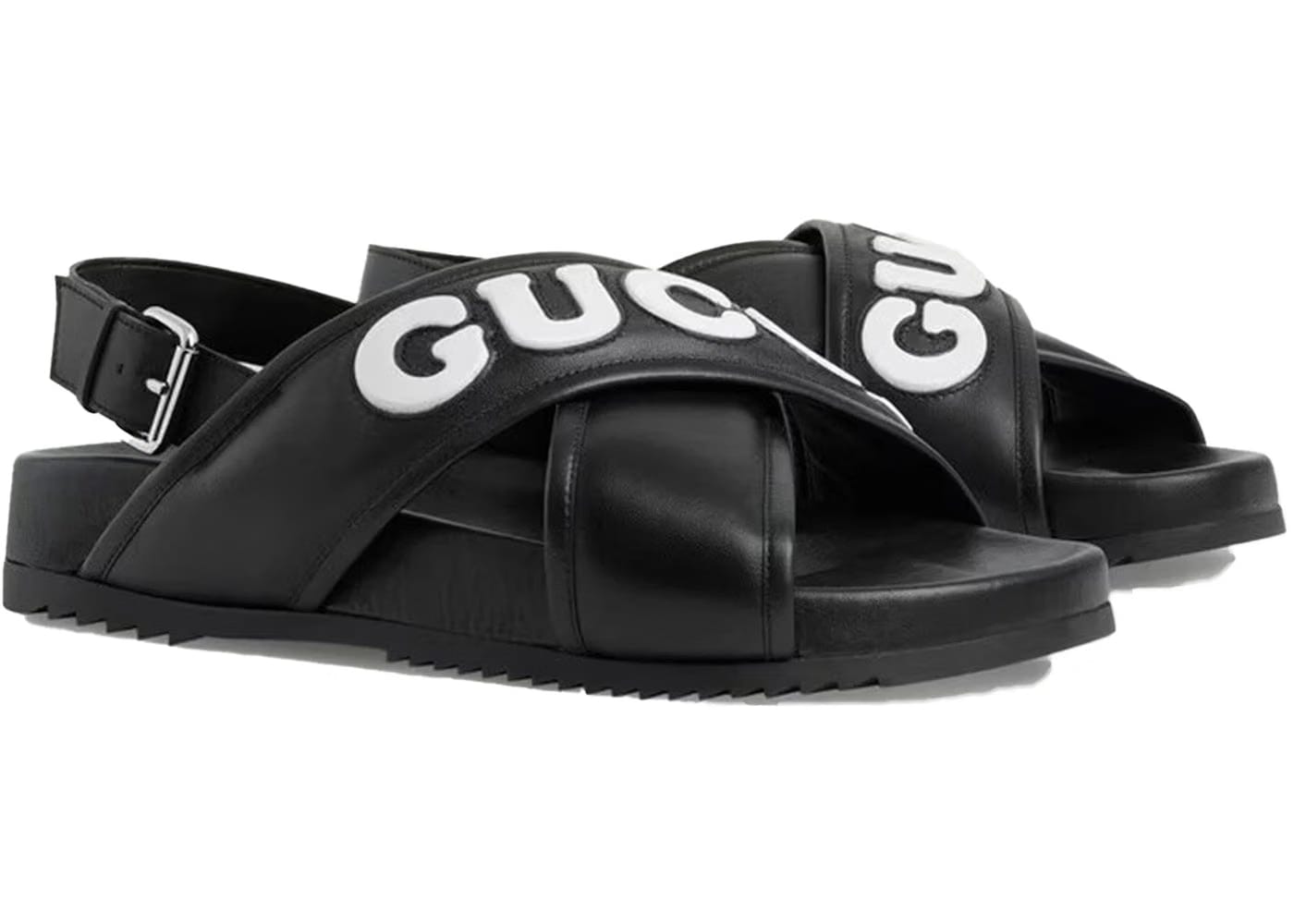 Gucci Crossover Sandal Black White
