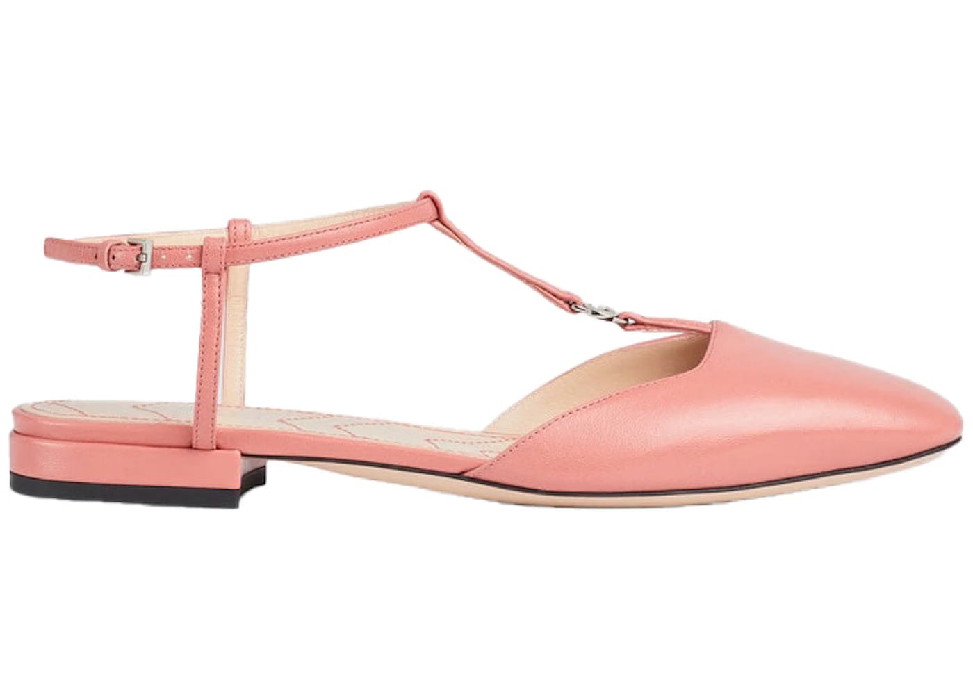 Gucci Double G Ballet Flats Pink Leather Womens