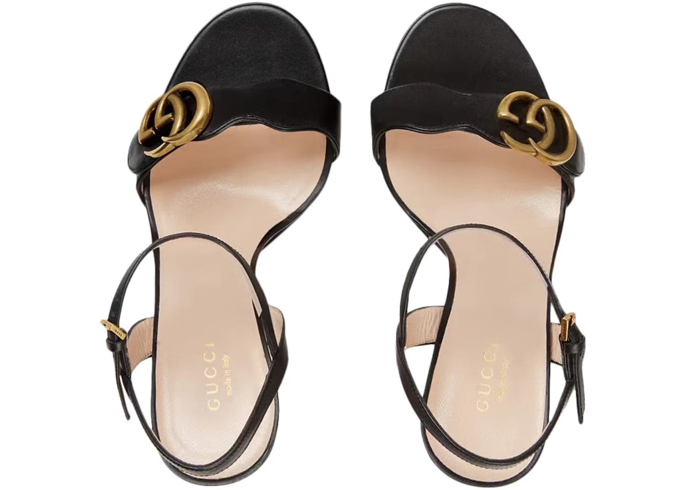 Gucci Gg 105Mm Heeled Sandal Black Leather