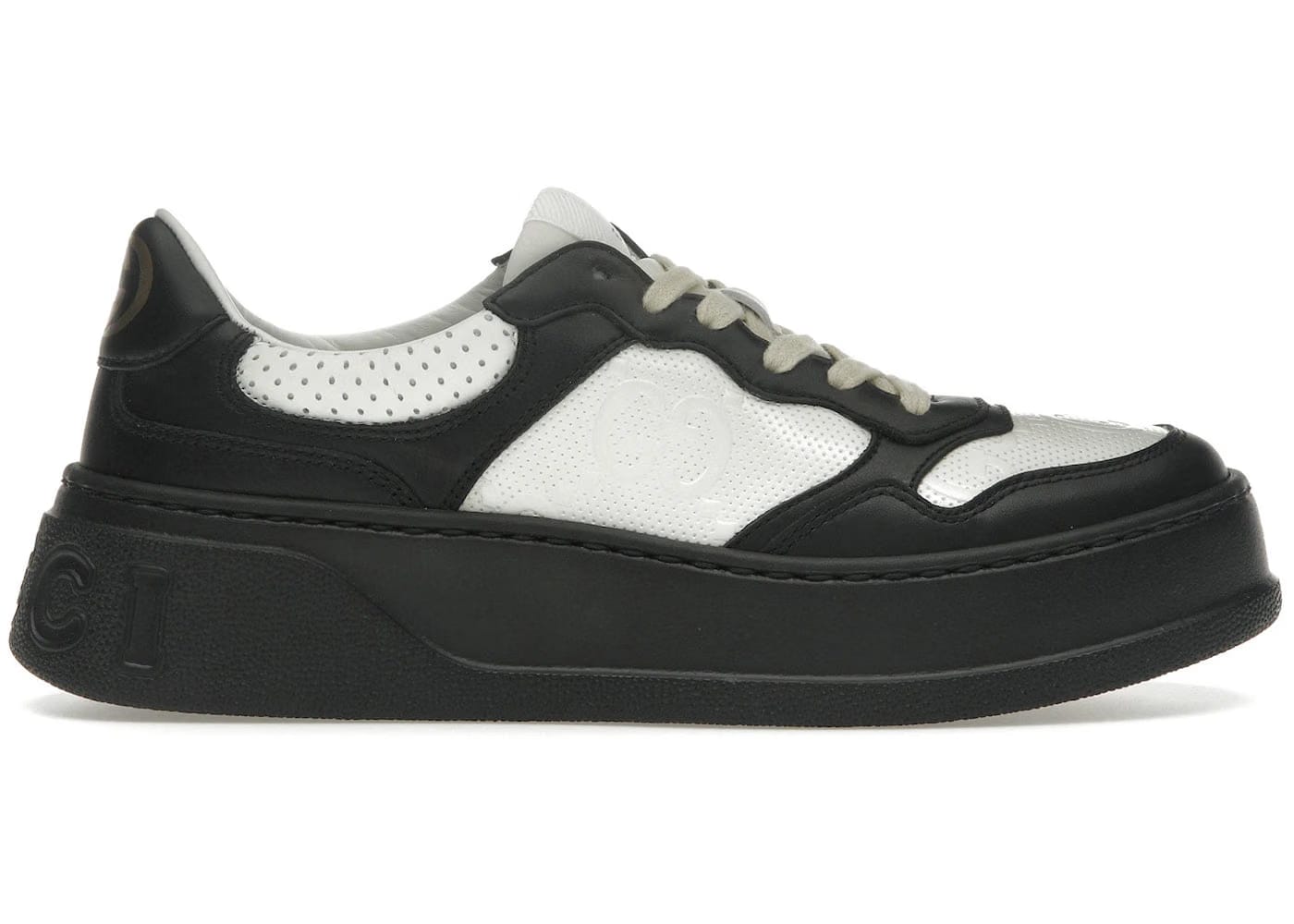 Gucci Gg Embossed Sneaker Black White Womens