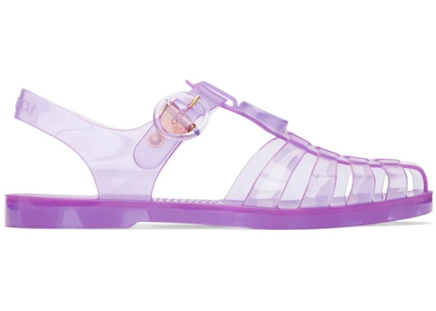 Gucci Gg Fisherman Sandal Purple Clear Womens