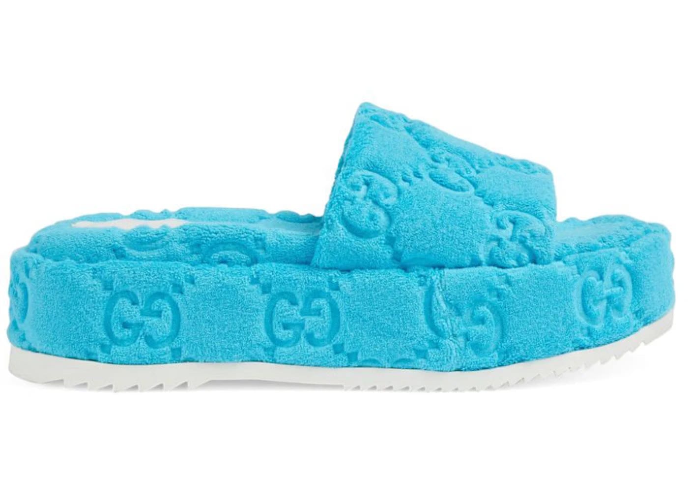 Gucci Gg Platform Sandal Blue Womens
