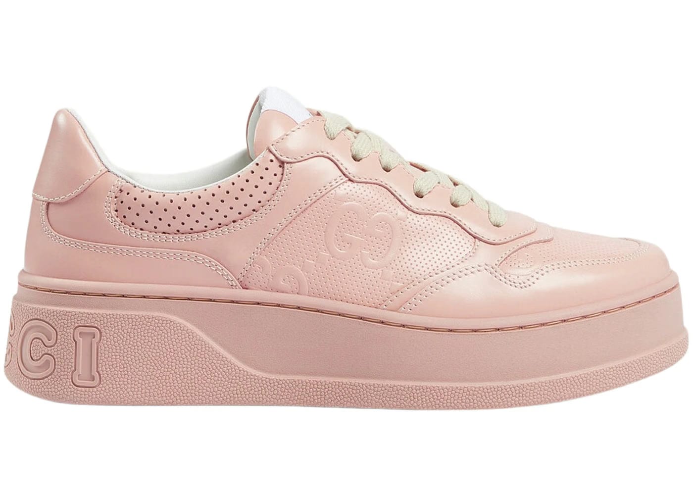 Gucci Gg Sneaker Pale Pink Embossed Womens