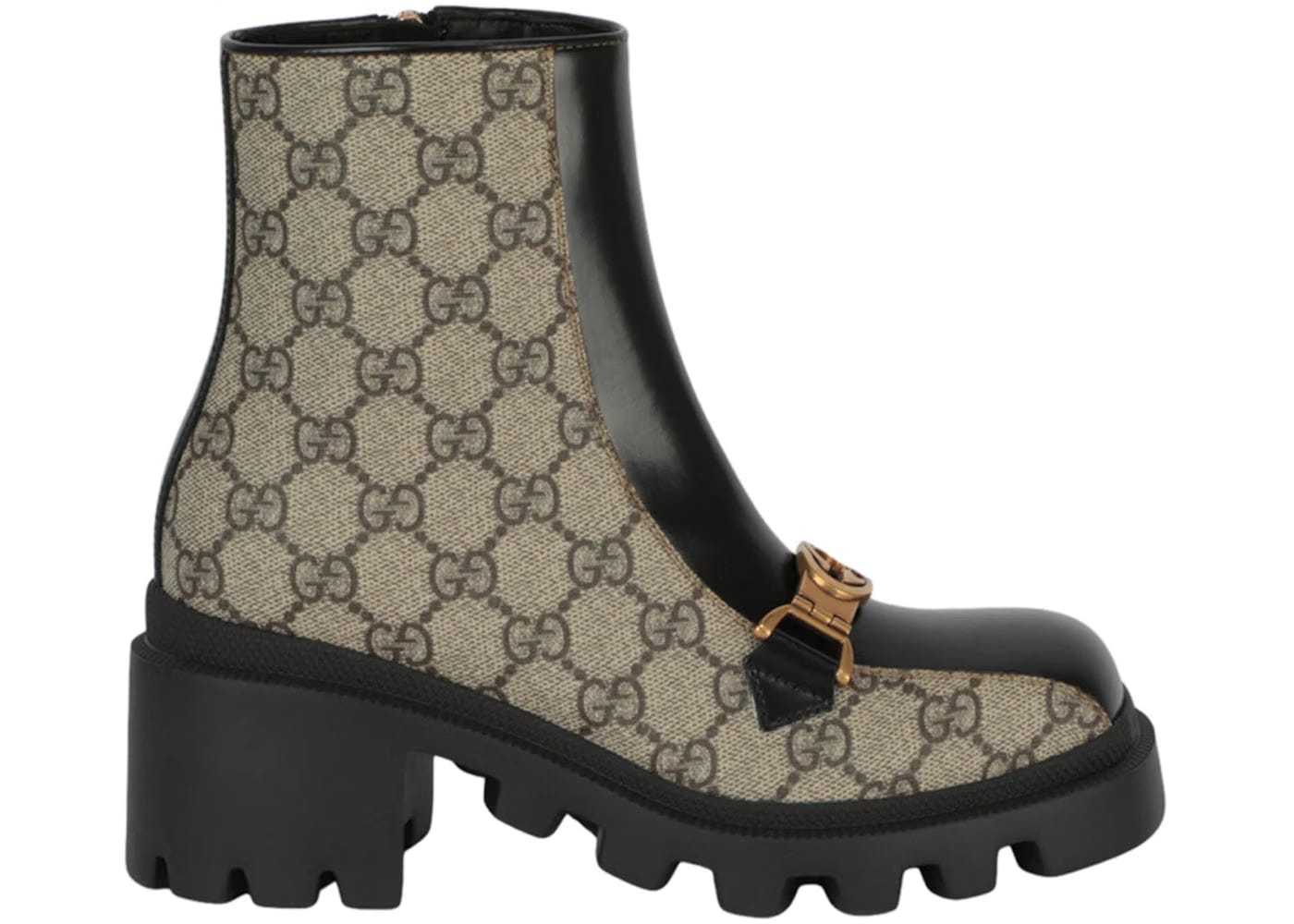 Gucci Gg Supreme Ankle Boots Dark Beige Womens