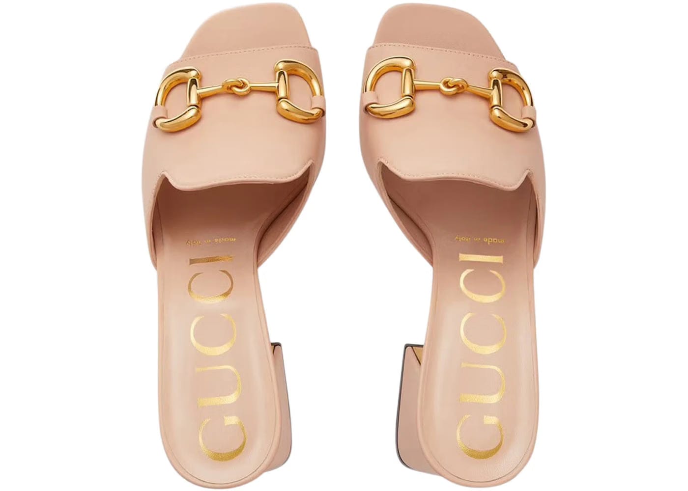 Gucci Horsbit 75Mm Heeled Sandal Pink Leather