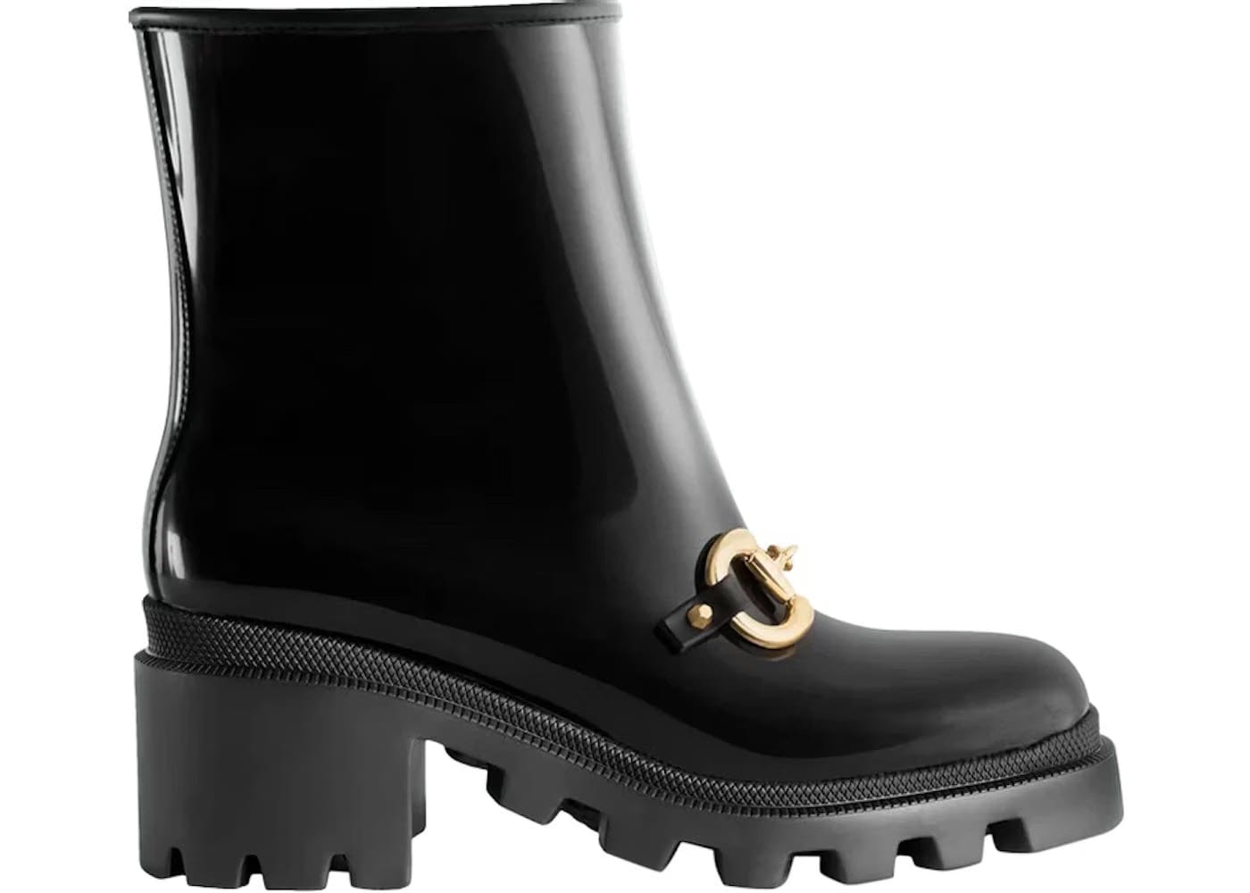 Gucci Horsebit Rain Boots Black Womens
