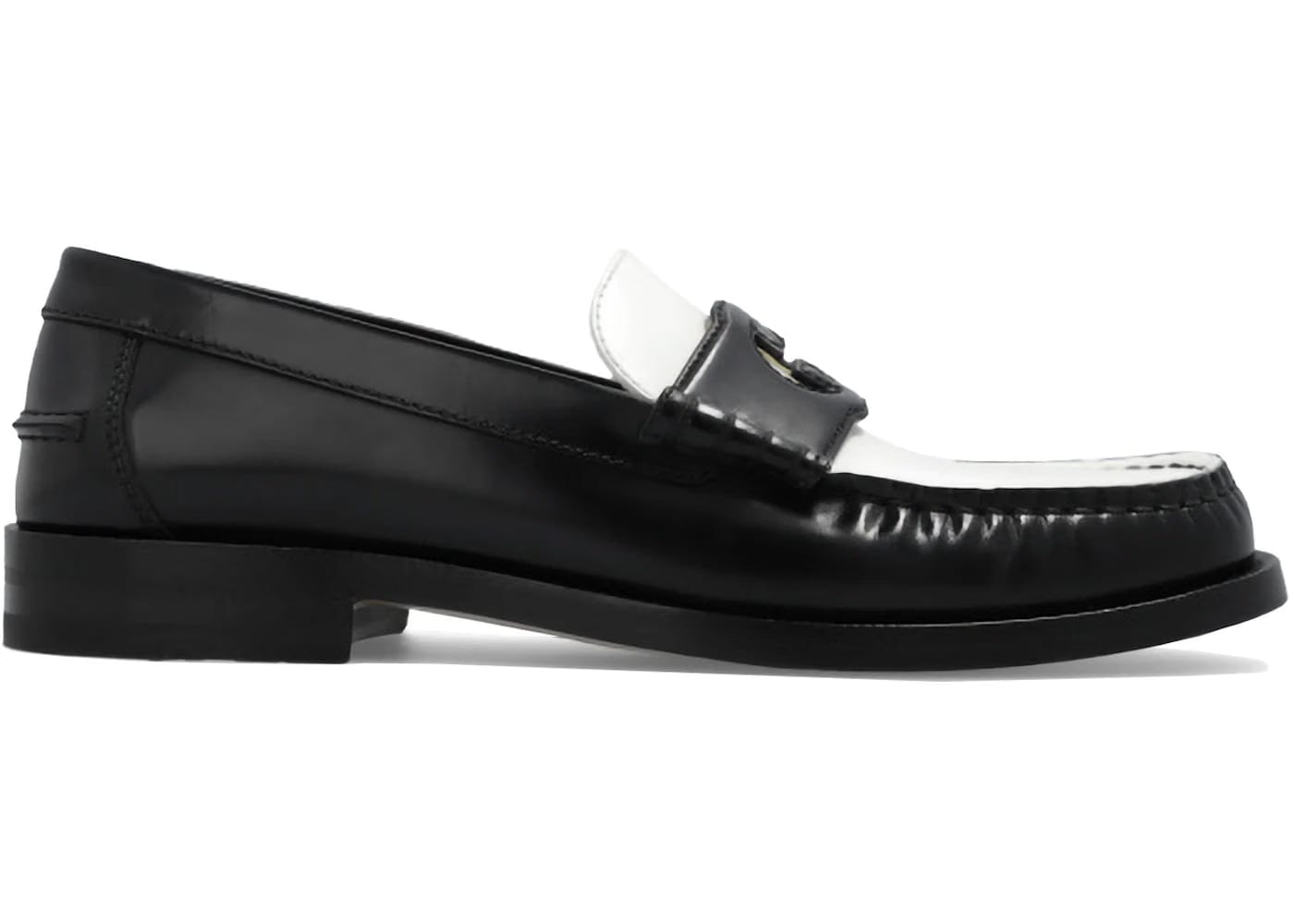 Gucci Interlocking G Loafers Black White Womens