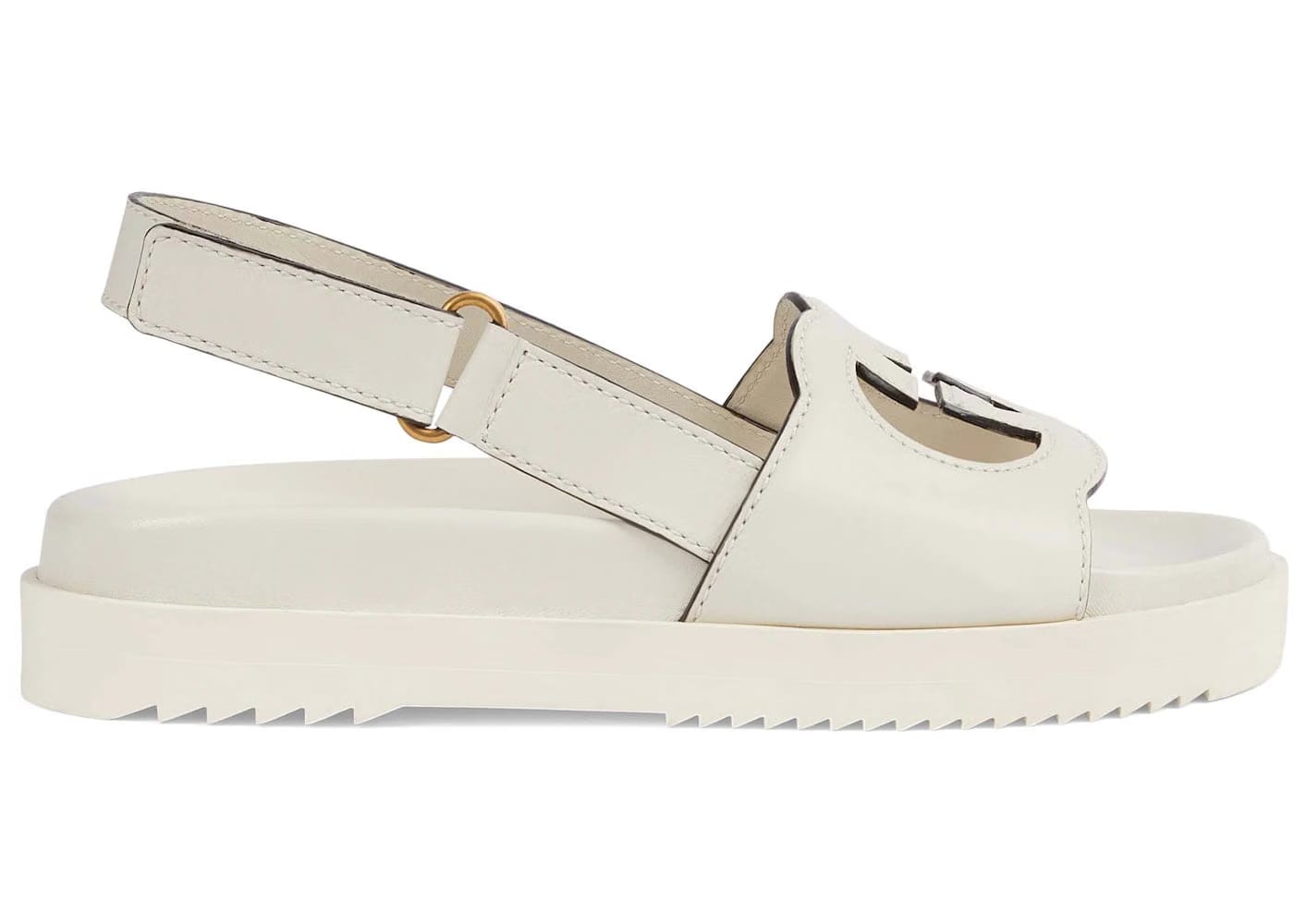 Gucci Interlocking G Sandal Gg White Womens