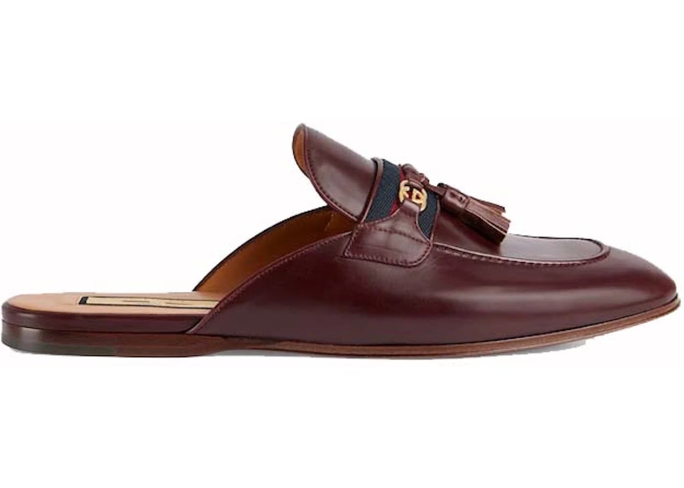 Gucci Interlocking G Web Slippers Bordeaux