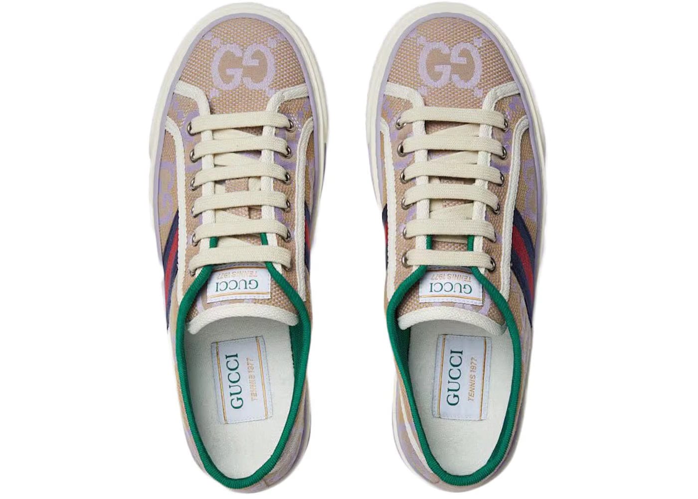 Gucci Jumbo Gg Tennis 1977 Beige Lilac Canvas