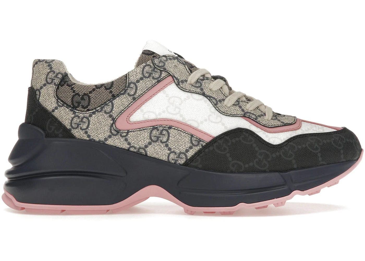 Gucci Rhyton Sneaker Beige Blue Monogram Womens