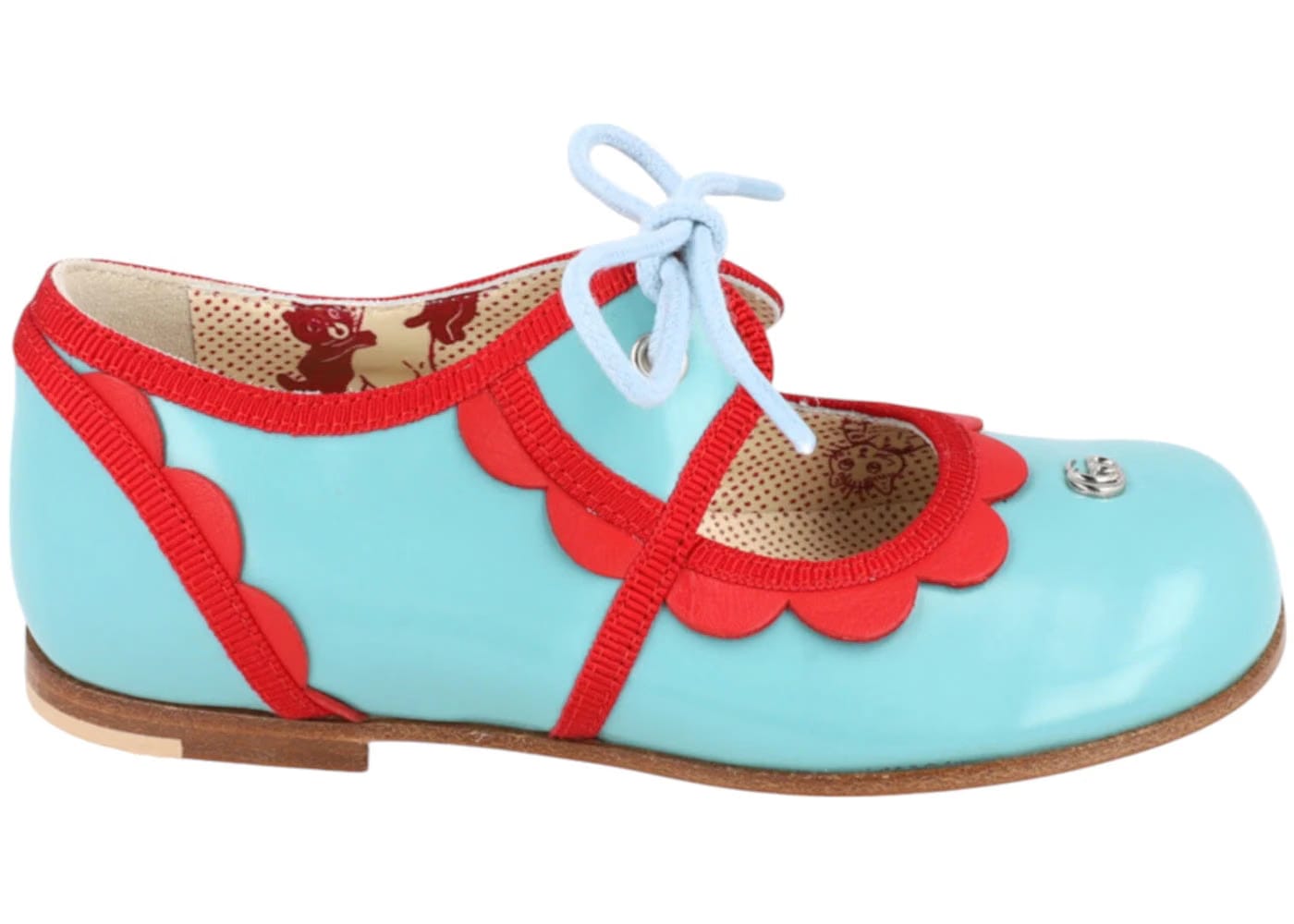 Gucci Scalloped-Trim Dress Shoes Light Blue Kids
