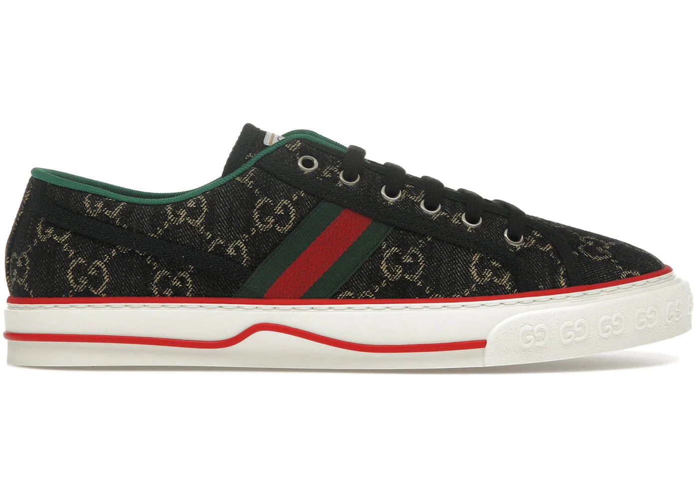 Gucci Tennis 1977 Gg Logo Black Multi Womens