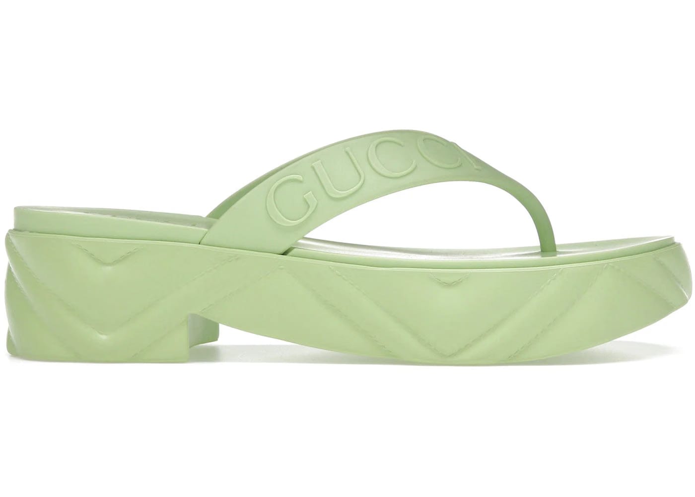 Gucci Thong Platform Sandal Light Green Womens