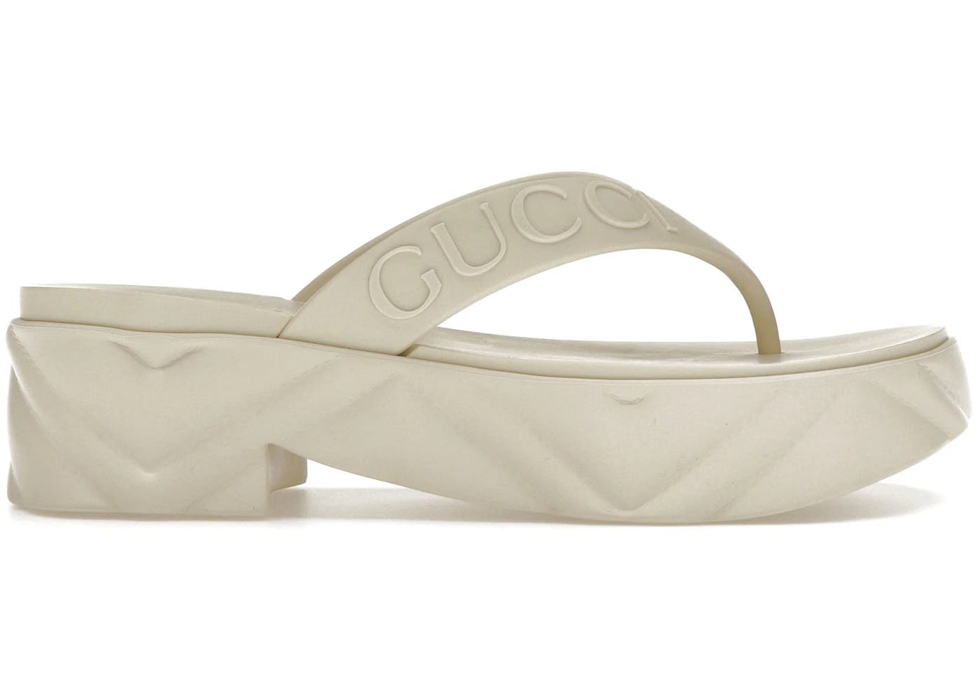 Gucci Thong Platform Sandal White Womens