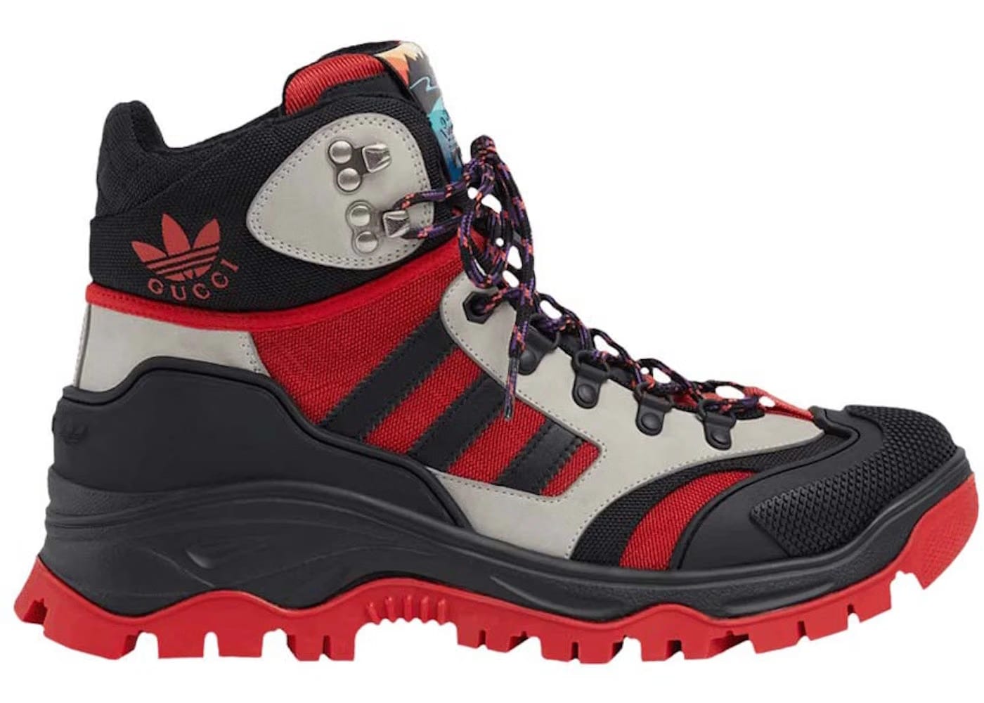 Gucci x Adidas Laced Up Boots Black Red