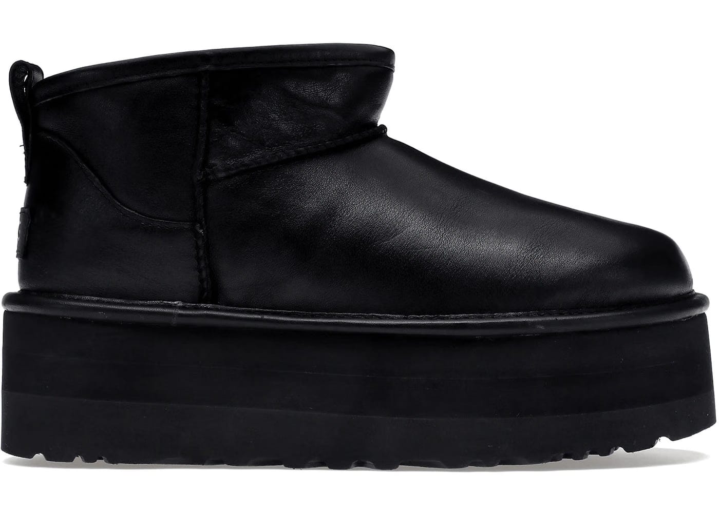 Ugg Classic Ultra Mini Platform Boot Black Leather Womens