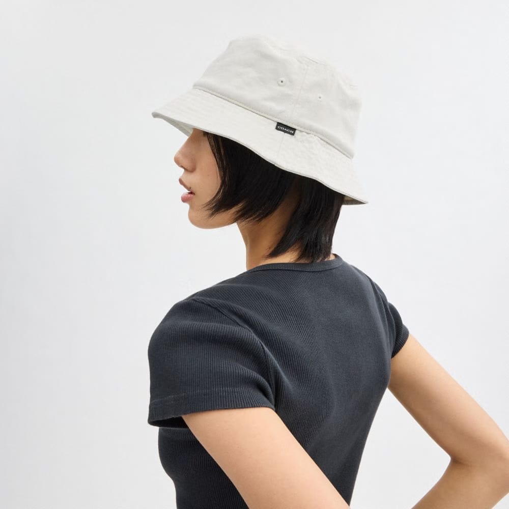 Coach Denim Bucket Hat Chalk