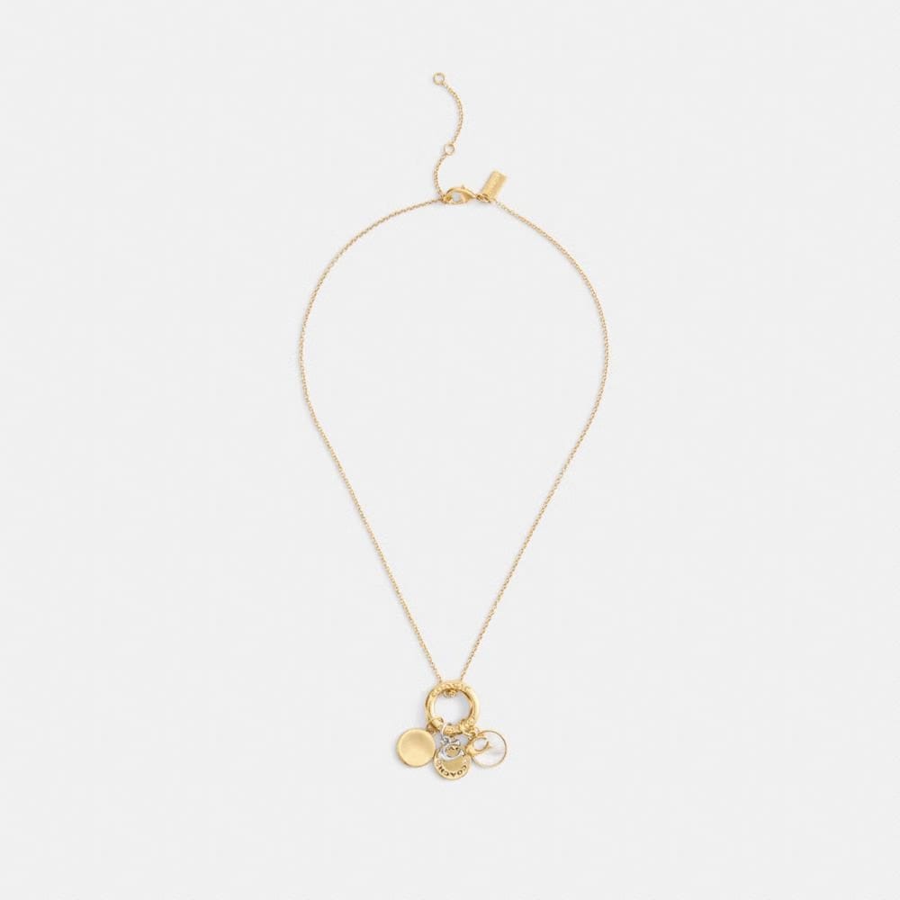 Coach Coin Pendant Necklace Gold