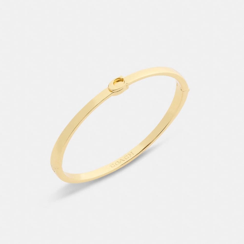 Coach Thin Signature Hinged Bangle Gold