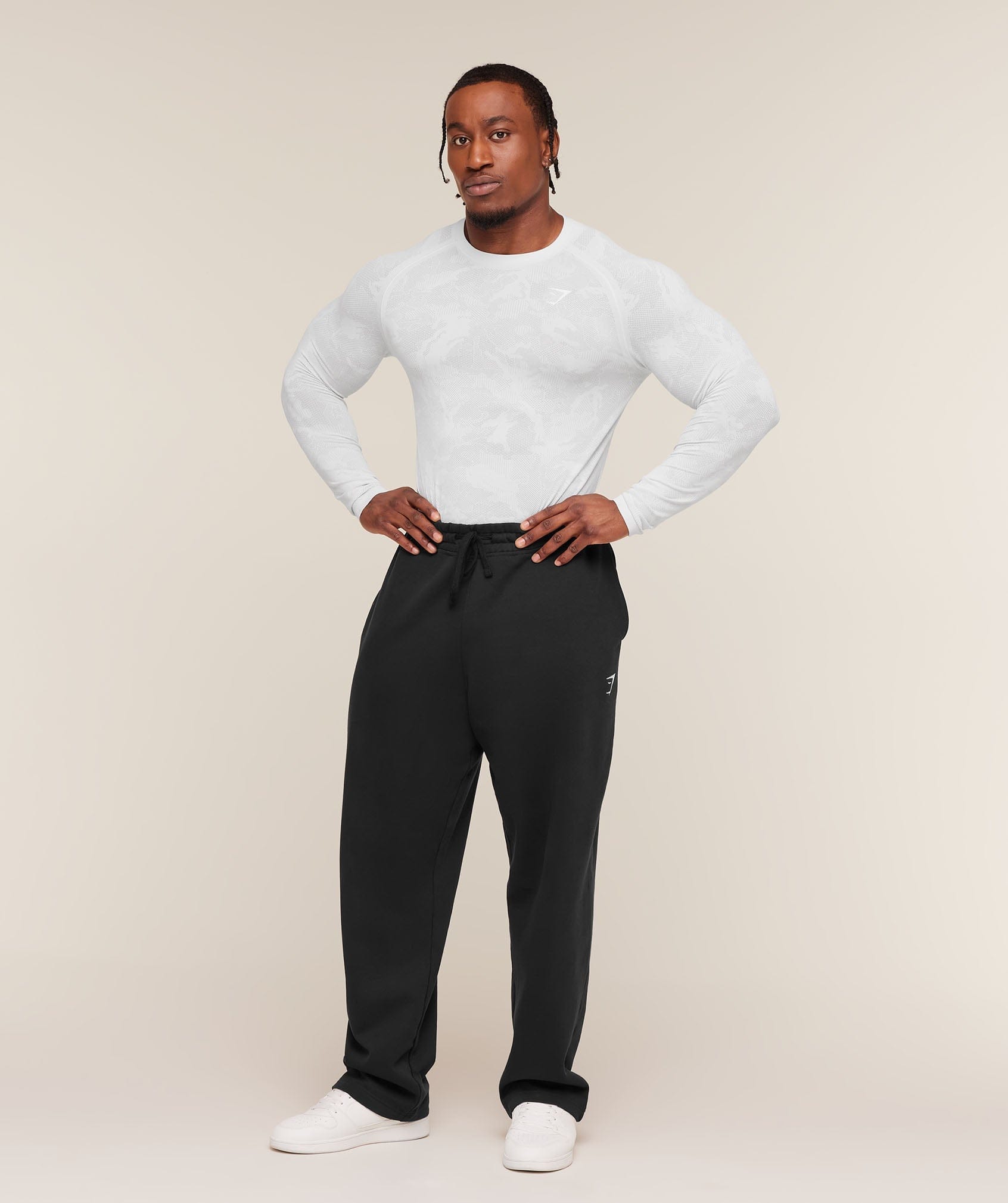Gymshark Geo Seamless Long Sleeve T-Shirt Black