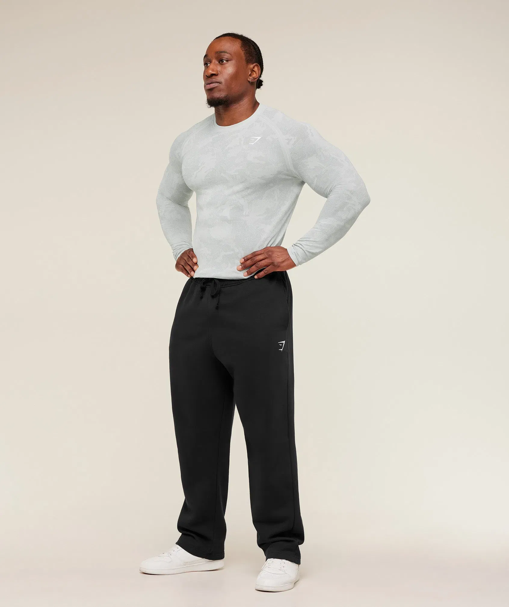 Gymshark Geo Seamless Long Sleeve T-Shirt Black