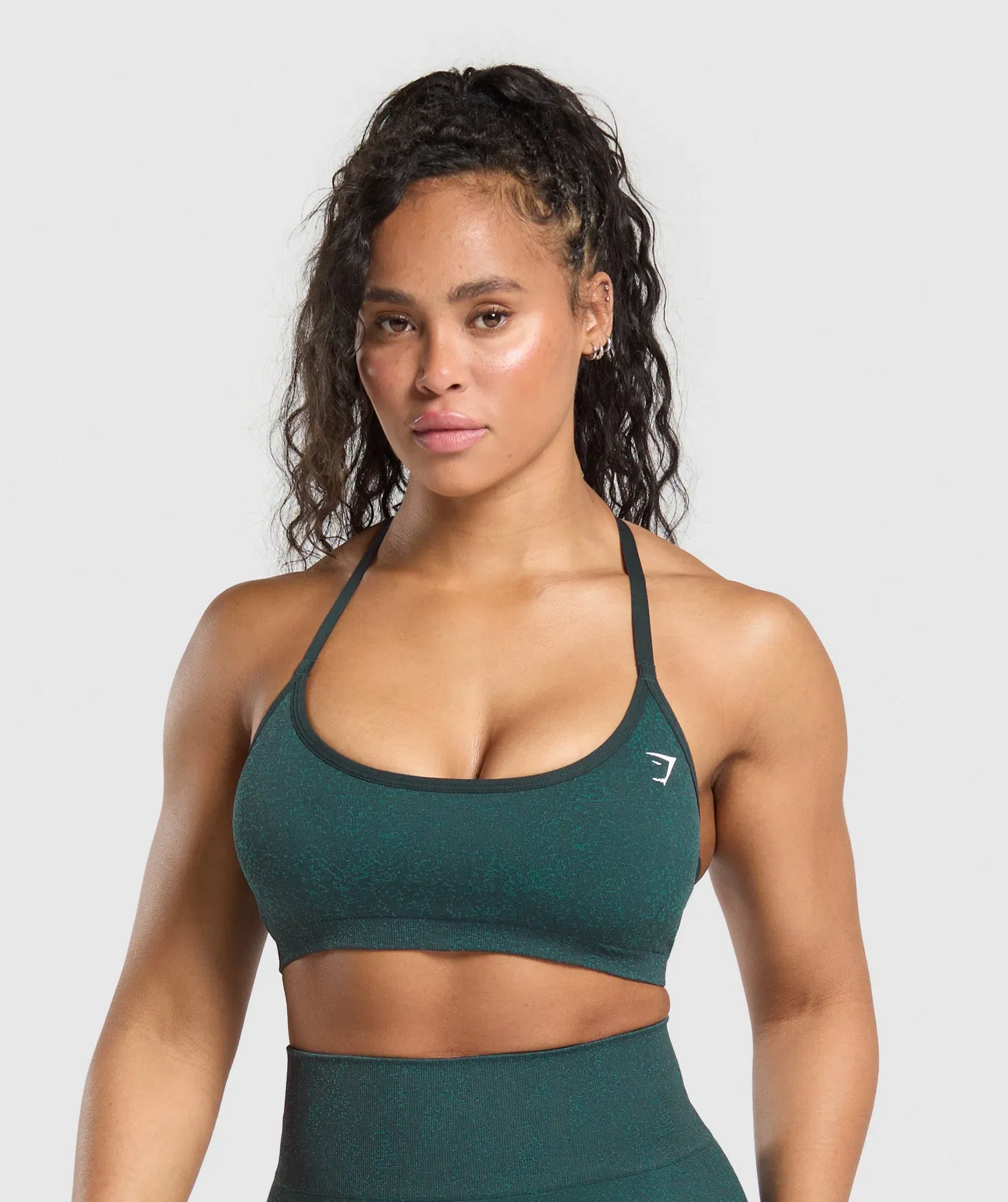 Women's Gymshark Adapt Fleck T-Back Bra Darkest Teal