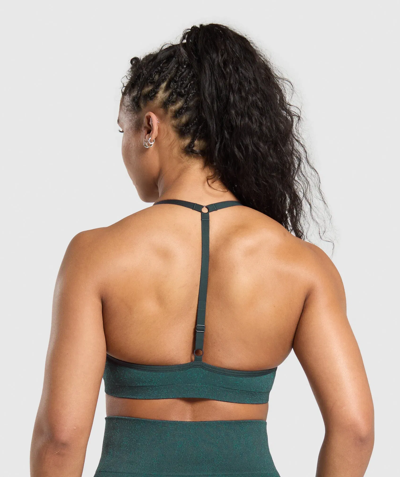 Women's Gymshark Adapt Fleck T-Back Bra Darkest Teal