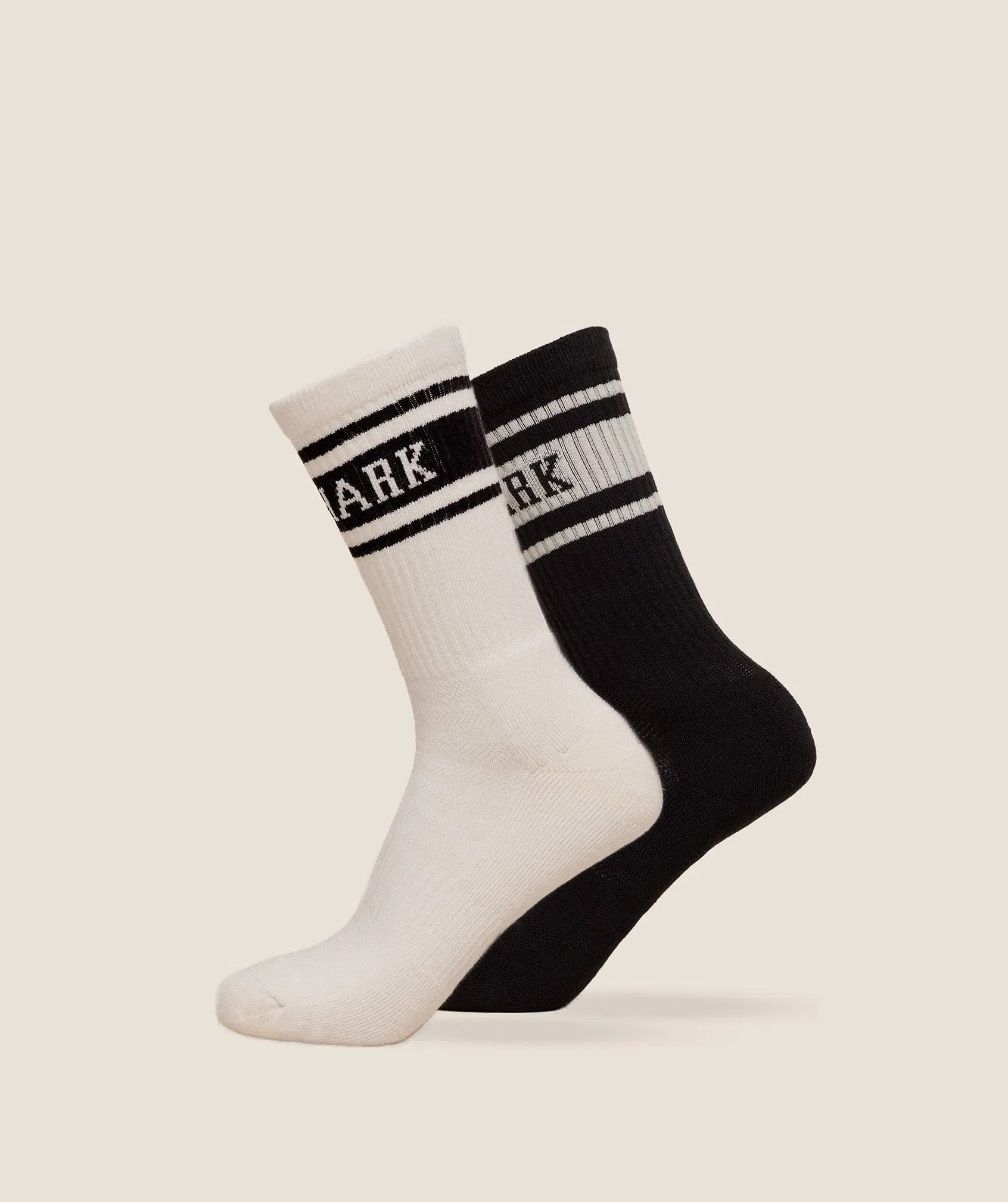 Women's Gymshark Collegiate Crew Sock 2Pk Black