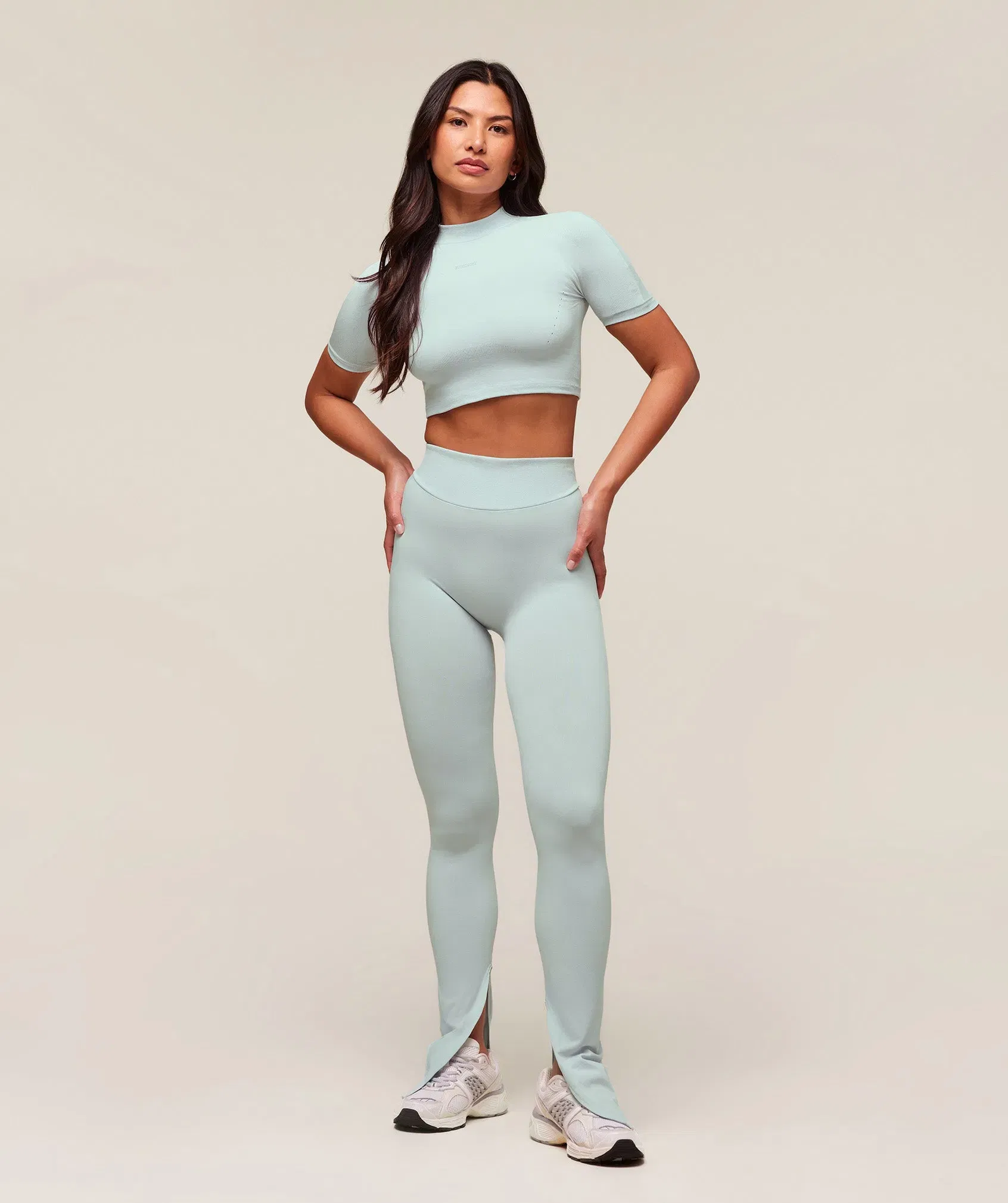 Women's Gymshark Everywear Warp Knit Flare Leggings Frost Blue