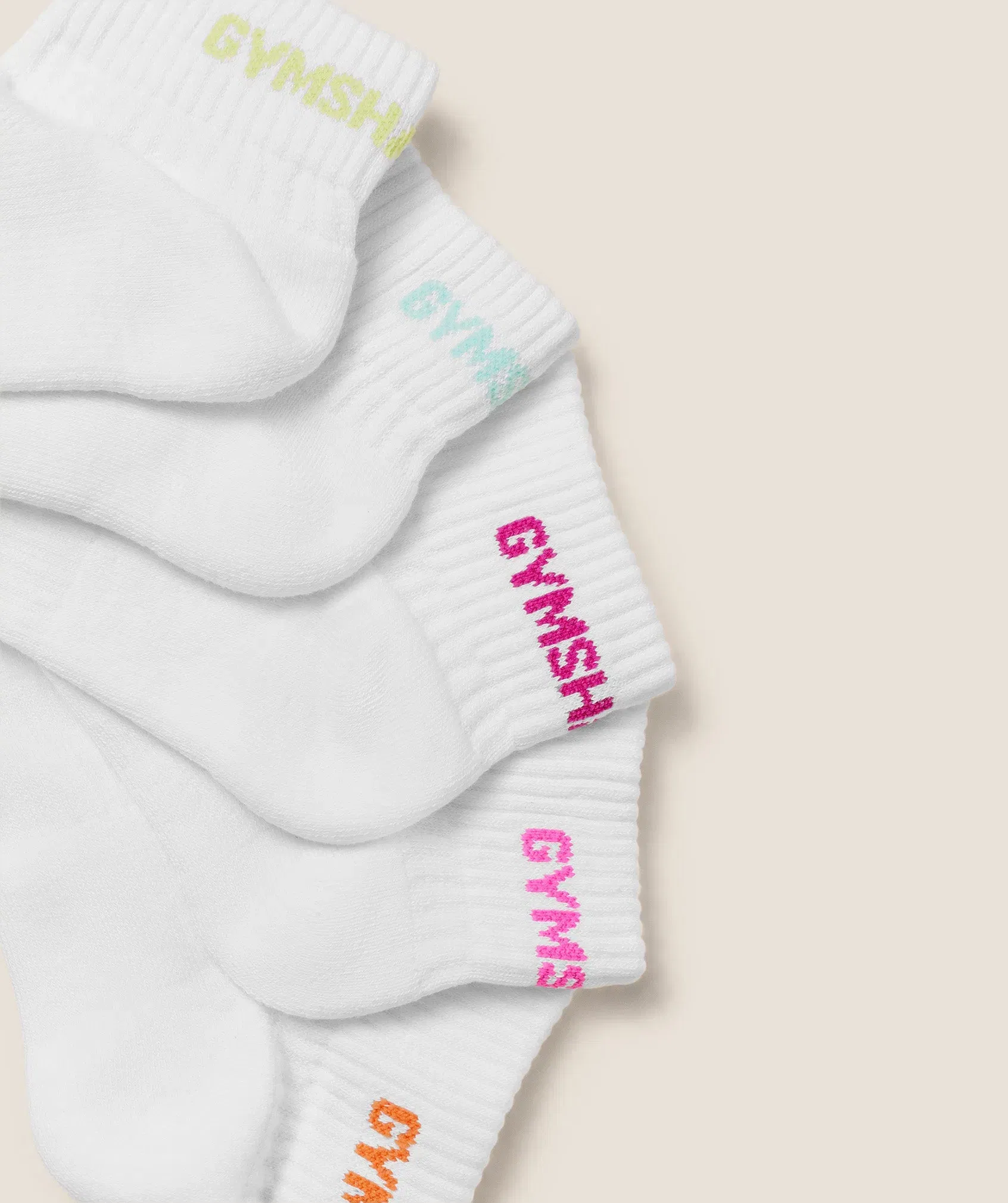 Women's Gymshark Quarter Socks 5Pk White