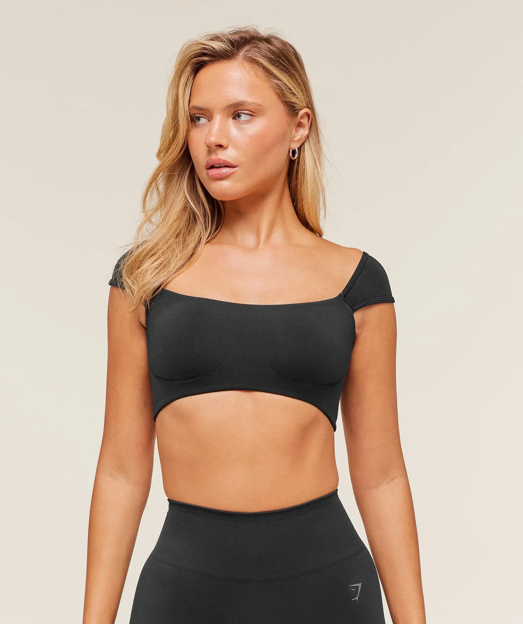 Women's Gymshark Soft Sculpt Cap Sleeve Bralette Black