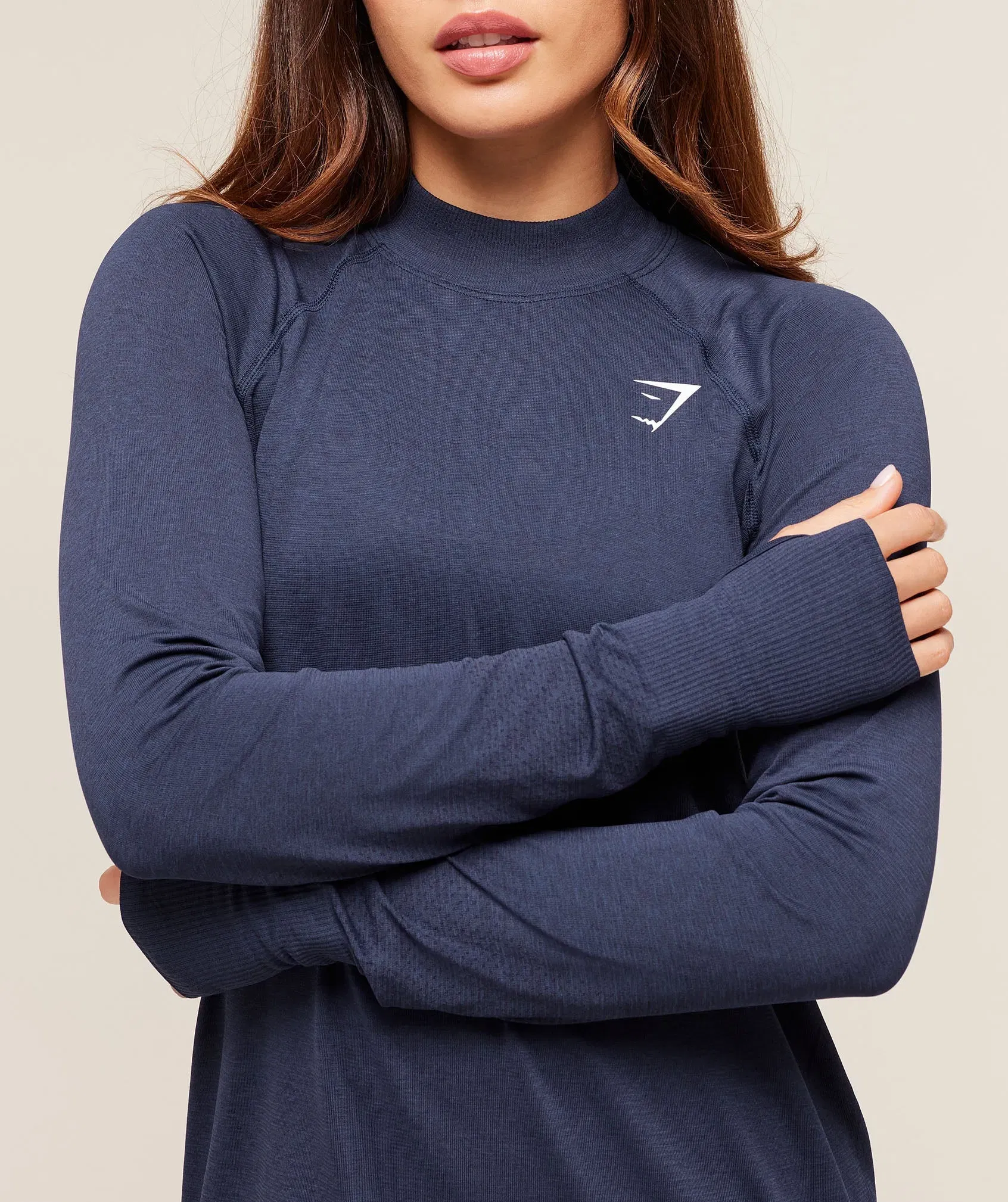 Women's Gymshark Vital Long Line Top Heavy Blue Marl