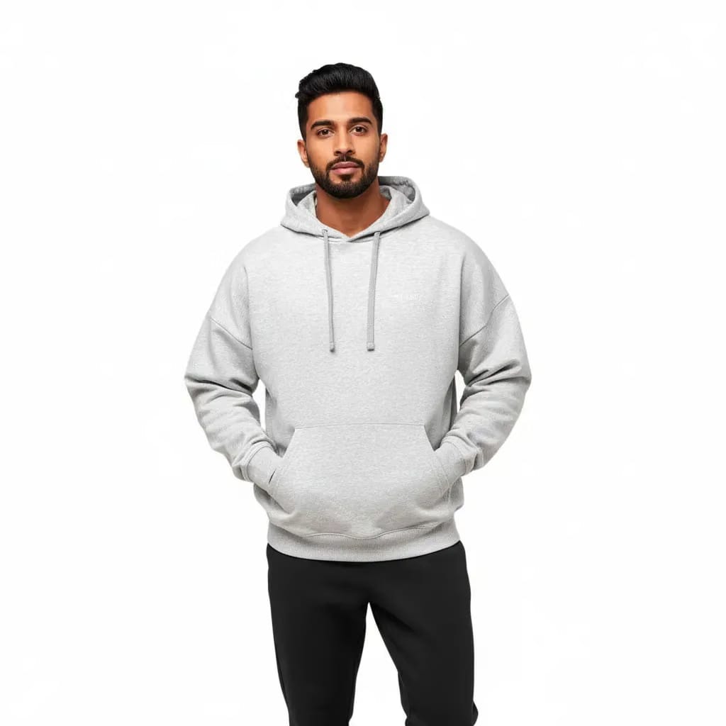 Gymshark Crest Oversized Hoodie - Light Grey Marl