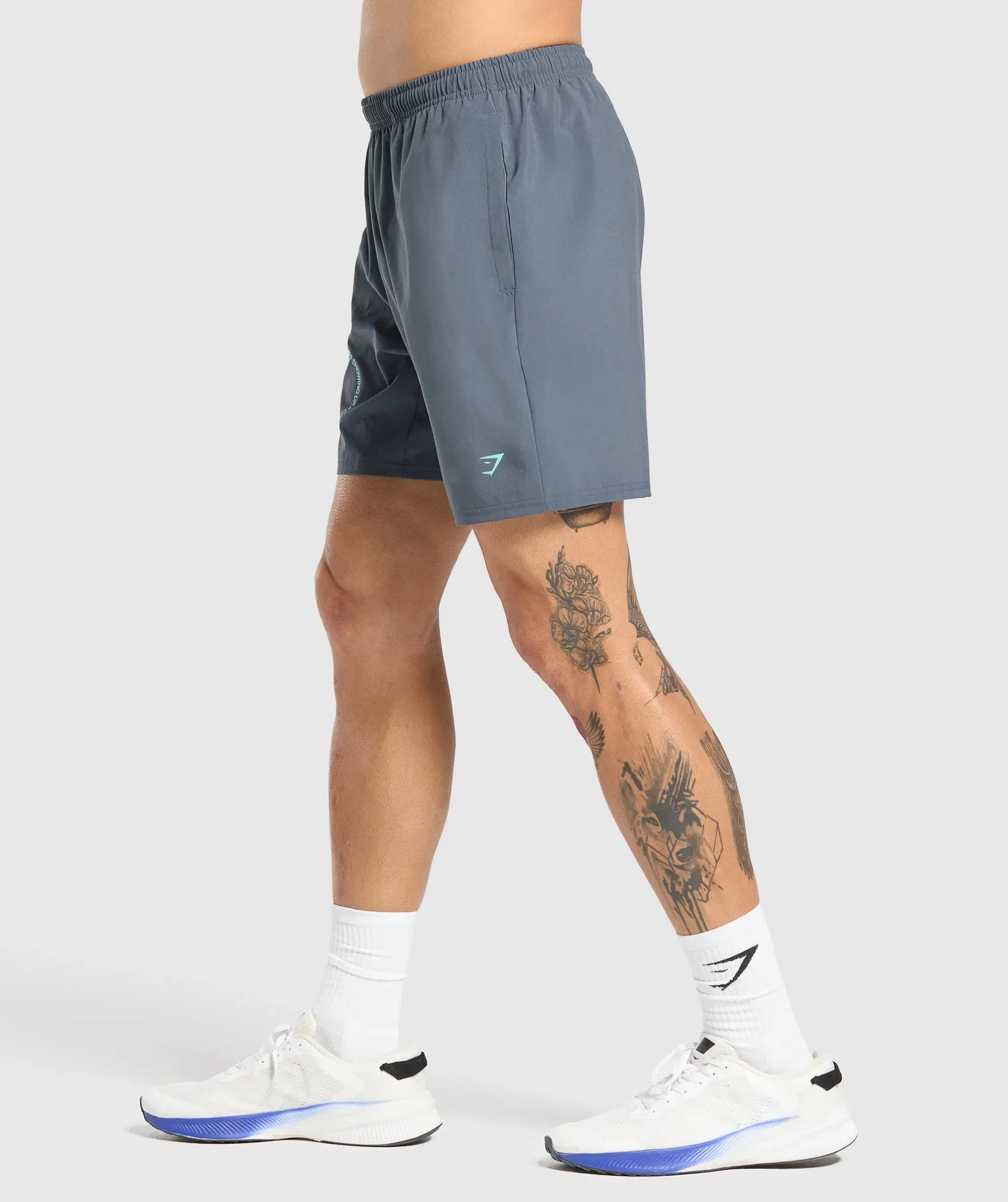 Gymshark Keep Showing Up 7" Shorts Titanium Blue