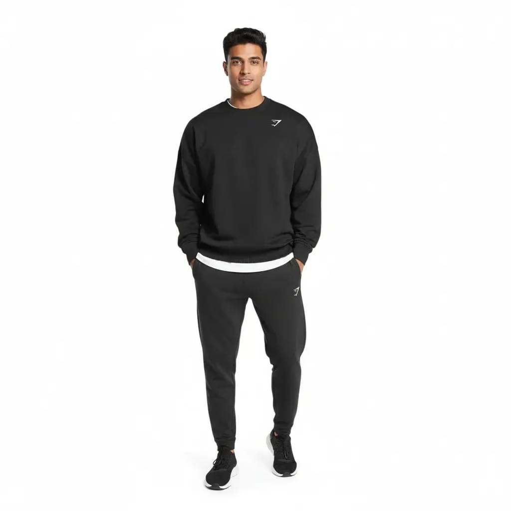 Gymshark Oversized Crest Crew - Black
