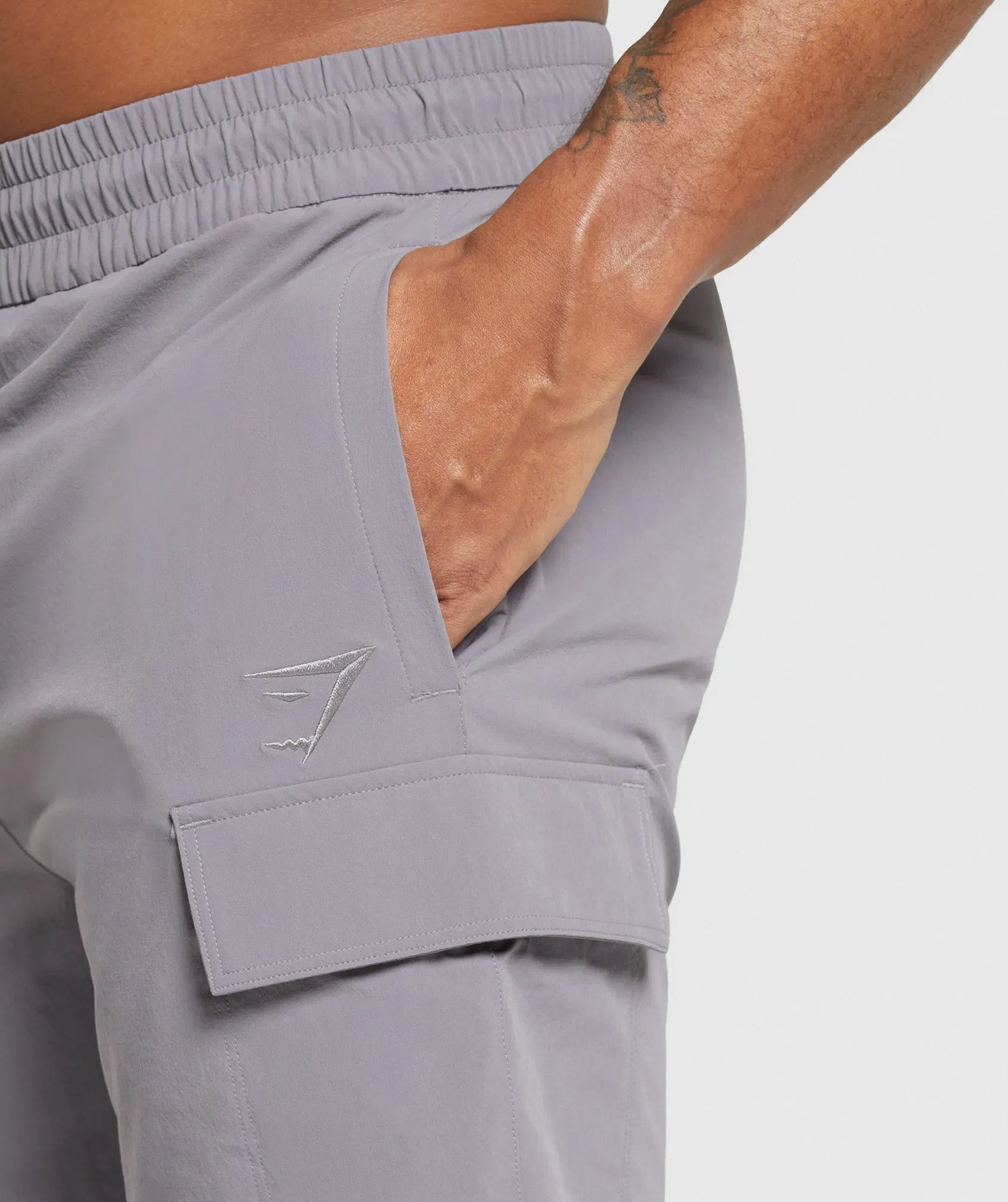 Gymshark Stretch Woven Cargo Shorts Medium Grey